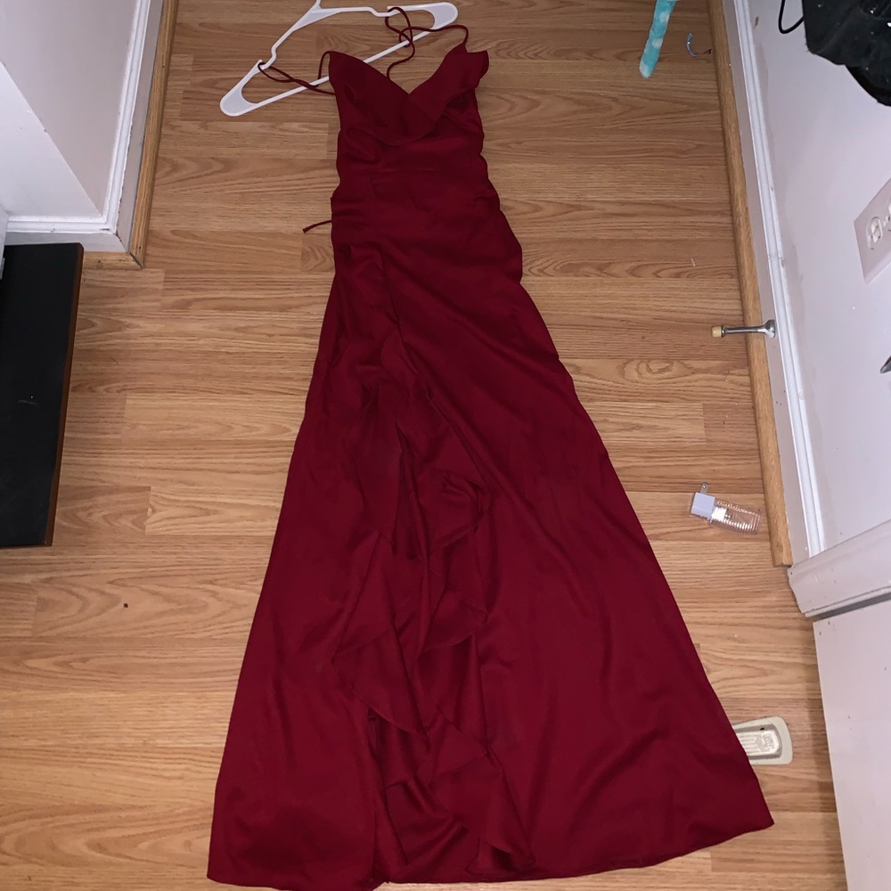 wine red prom dress